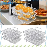 TEASG Dehydrator Rack, Multi-Layer Stackable Air Fryer Rack,  Cooker Stainless Steel Three-Layer Basket Kitchen Gadgets