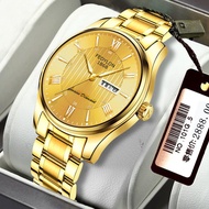 Swiss automatic mechanical watch luxury gold double calendar luminous waterproof men's Brand Wristwatch