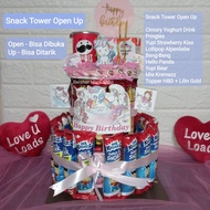 Snack Tower Open UP -Tart Snack Birthday ulang tahun-custom tarik uang