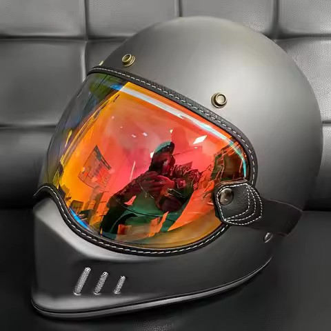 Big Size Motorcycle Helmet Bubble Visor Lens Fit For Retro SHOEI EX Zero MOTO3 BULL Helmet Goggles M