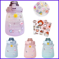 ◱ ❏ 1.3L Sports Water Cup with Straw Bpa Free Portable Cute Water Cup Bottle Kids Plastic Water Bot