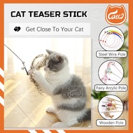 CATTO Cat Teaser Flexible Stick Pet Toy Cat Play Toy Cat Feather Toy Mainan Kucing Murah Teaser Mous