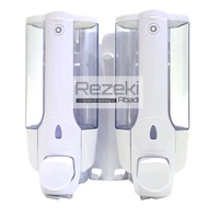 2-tub Liquid Soap Dispenser - Double White Liquid Soap Dispenser