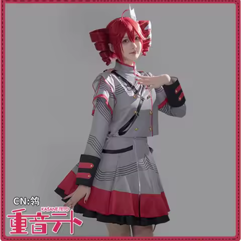 Anime Vtuber Kasane Teto Cosplay Costume UTAU Clothing Synthesizer V Teto's Wig Halloween Virtual Si