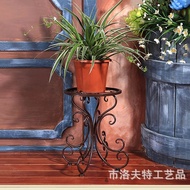 Vintage Iron Flower Pot Stand Balcony Floor-standing Green Radish Hanging Orchid Flower Stand Corrid