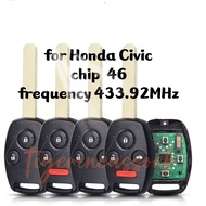 copying style Honda  remote control key (frequency:433.92 MHz;ignition transponder: 46 chip) to dupl