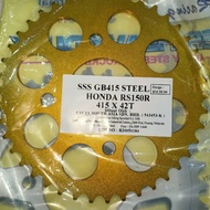 SSS REAR STEEL SPROCKET RS150 GB415-42T (GOLD COLOUR)