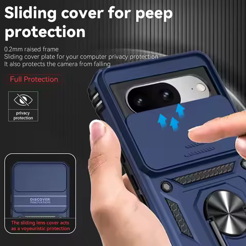 For Google Pixel 8 Case Google Pixel 8 Cover Fundas Slide Push Windows Magnet Holder Back Case Pixel