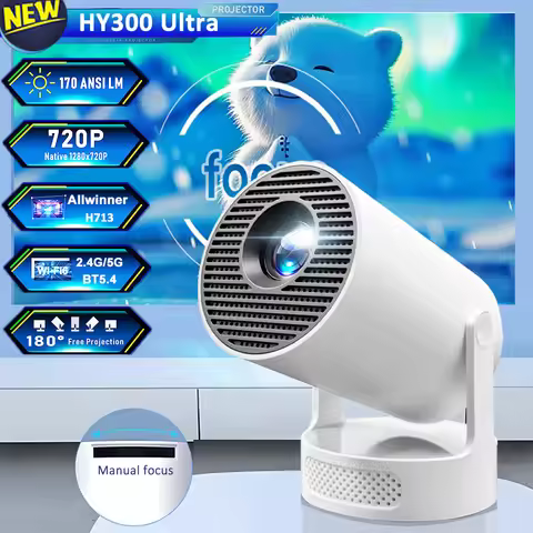 HY300 Ultra Portable 4K Projector with Speaker Home Cinema LCD Beamer Outdoor Movie Android11 BT5.4 