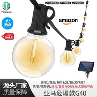 European American British Standard Outdoor Waterproof Bluetooth g40 String Lights Tungsten LED Solar