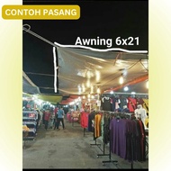 AWNING KANVAS DEPAN KHEMAH 20FTX20FT / SAIYOK 21FT X 6FT UNTUK KHEMAH KENDURI / SAIYOK SAHAJA