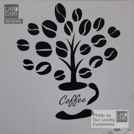 Coffee Cutting Sticker Glass Wall Quotes Cafe Coffee Tree Cafe Sticker Free Shipping Discount