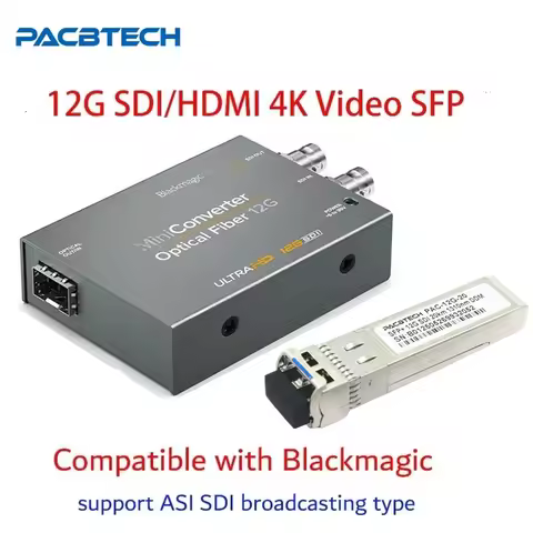 SFP+ Fiber Module 12G SDI/HDMI 4K Video SFP Switch Transceiver Support ASl Broadcasting Type Compati