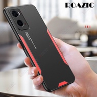 ROAZIC For OPPO A76/A96 4G Phone Case Metal Frosted Back Shell Soft TPU Frame Casing Ultra-thin Aluminum Cover