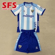 【SFS】 2025-26 Málaga Jersey Football Soccer Jersey Kid and Adult  Kit（Top+shorts）