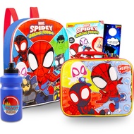 Spidey and His Amazing Friends Mini Backpack and Lunch Box - Bundle with 11” Spiderman Backpack, Spi