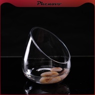 [Phenovo] Slant Cut Bowl Glass Vase Terrarium Bowl Air Plant Container Plant Vase Air
