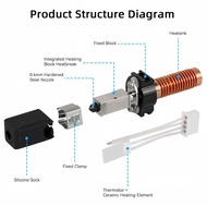 Upgrade Ceramic Hotend Kit for Flashforge Adventurer 5M/5M Pro 3D Printer,Rapid Heating Quick-Detach