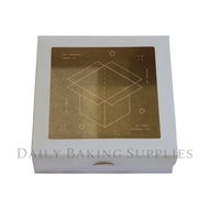 9x9x3” - Set of 5 & 10 pcs - Reversible Cake Box / White Box / Kraft Box / Natural Box