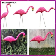 [Sharprepublic] Emulation Flamingo Figure Decor for Garden Pink Flamingo Animal Statue