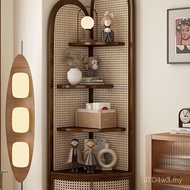 Living Room Display Luxury Triangle Storage Corner Shelf Corner Light Retro Storage Corner Rattan Ca