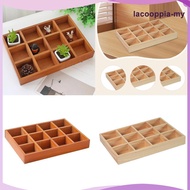 [LacooppiaMY] 12 Compartment Wooden Rectangular Jewelry Cosmetic Organizer Tray Sturdy Multifunction