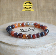 Gelang Batu Akik ASLI untuk Pria Wanita atu Yaman Sulaiman Merah Madu ORIGINAL Keren Terbaru