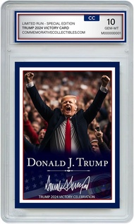 Trump Trading Card - Victory Celebration Limited Edition Collector's Item, Gem Mint 10-2024 Donald T