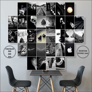 Poster Gambar Dinding Kamar Cowok tema Black2 1 Paket isi 32pcs Poster Aesthetic Poster Dinding Kama