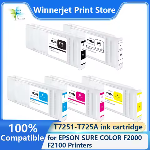 Winnerjet T7251-T725A Compatible ink cartridge With DTG ink With one time use chip for EPSON SURE CO