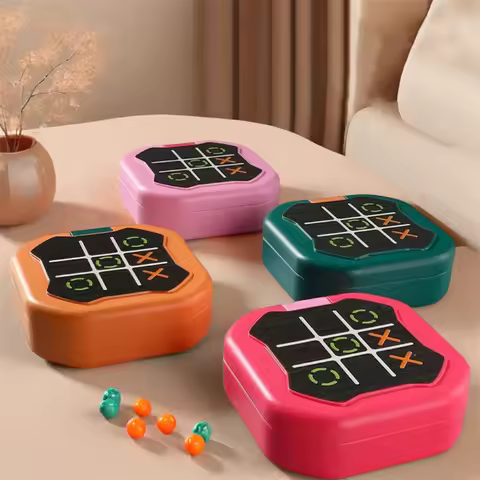 Electronic TIC-TAC-TOE Bolt Chess Games Multifunctional Children Puzzle Travel Toys Portable Handhel