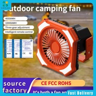 LanLan Camping Tent Fan Multifunctional 10000mAh Power Bank LED Lantern Portable Camping Fan USB Beach Fan With Hook