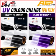 【Supply - 15M per Roll 】AEP UV Color Changing TPU PPF Lamp Film 7.5Mil Headlight Tint Protection Sti