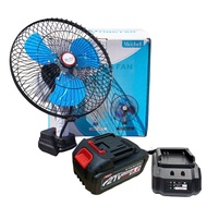 Quạt Tích Điện Siêu Mạnh BẢN TO Thép Không Gỉ 26cm (11inch) – Dùng Pin 10/15/20 Cell – 2 Sạc Cổng US