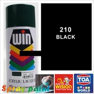 210 ( black ) WIN Spray TOA Tin 400cc  Tin /Spray Tin /Cat Tin/ 喷漆 / Cat Spray / Acrylic Lacquer Pai