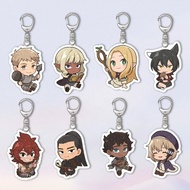 Anime Dungeon Meshi keychain Dungeon Taste Acrylic Chibi decorative model for hanging backpacks and 