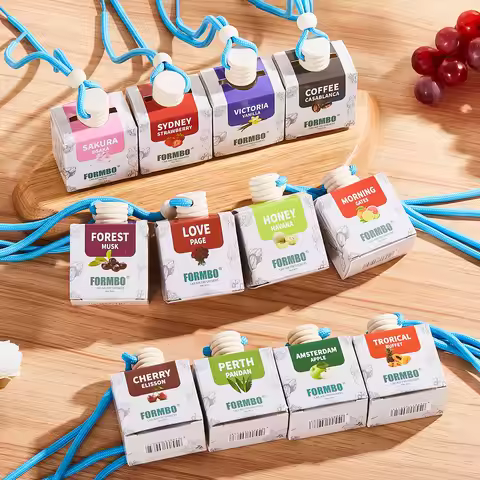 Car Hanging Air Freshener 8ml Long Lasting Fragrance 12 Scents Liquid Perfume Rearview Mirror Pendan