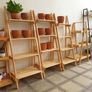KAYU Aesthetic Minimalist Flower Shelf Wooden Shelf Stacking Shelf Wooden Shelf