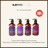 TUSCAN SCENT ORGANIC LAVENDER SERIES 300 ml.  ( Hand and Body wash)  by Toscana Valley ครีมอาบน้ำ