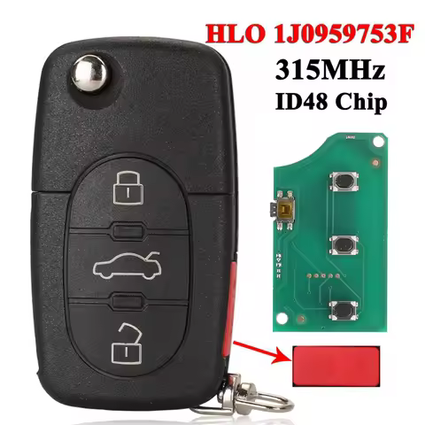 jingyuqin 4 Buttons For VW Volkswagen Beetle Golf 1988 1999 2000 2001 Folding Car Remote Key 315Mhz