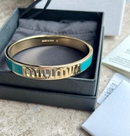 全新 Miu Miu 手鐲 logo enamel bangle bracelet 意大利製造 Tiffany blue 名牌禮物