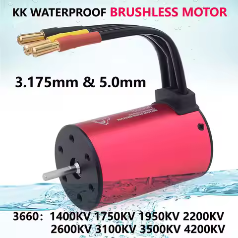 Surpass Hobby KK 3660 Waterproof Brushless Motor 3.175/5.0mm Shaft for 1/8 1/10 2S 3S RC Car Drift R