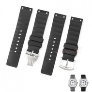 23mm Watch Band Accessories for Cartier Santos 100 Rubber Black Watch Strap High Quality Waterproof 