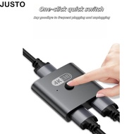 JUSTO HDMI Switch, 4K@120HZ 8k@60HZ HDMI Splitter, Professional Bidirectional High-definition Two-In
