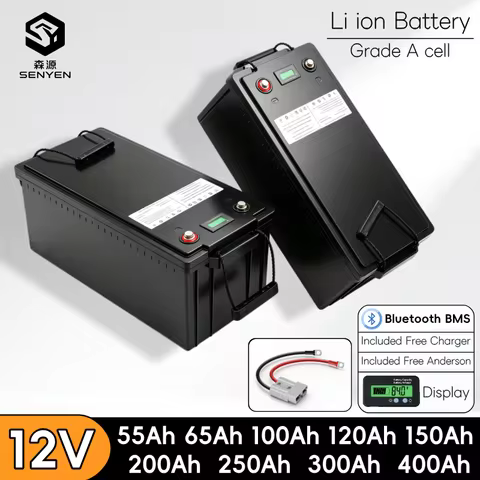 12V 55Ah 65Ah 100Ah 120Ah 150Ah 200Ah 250Ah 300Ah 400Ah lithium li ion battery for solar panel inver