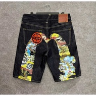 [ Genuine ] EVISU LOGO PRINT JEANS SHORTS