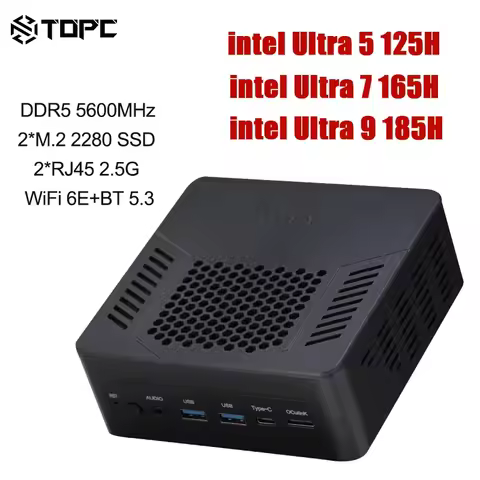 SZBOX TR9 Mini Pc Ultra 5 125HUltra 7 165H/Ultra 9 185H DDR5 5600MHz 2280 NVME SSD WiFi6E BT5.3 Win1