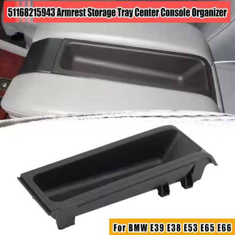 Black Center Console Armrest Storage Tray Car Accessories For BMW E38 E39 525 528 530 740 745 E65 E6