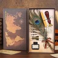 New Peacock Feather Pen Peacock Feather Pen Set Peacock Gear Feather Pen Set Mechanical Feather Pen