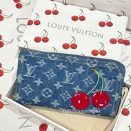 LV x TM Denim Cherry Zippy Wallet 🍒💙 全新
